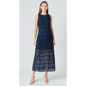 Endless Rose Textured Sleeveless Midi Dress